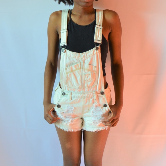 Wet Seal Denim - Wet Seal Distressed Denim Overalls